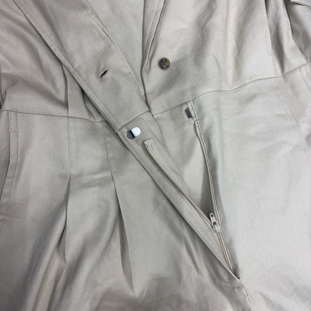 Ann Taylor Beige Linen Blend Wide-Leg Jumpsuit Size 14 - Picture 6 of 9